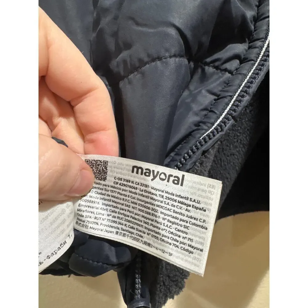 Mayoral Navy Reversible Coat Navy Blue size 5